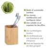 WENKO Bamboo Toothbrush Holder, Sustainable Toothbrush Cup Made of Bamboo for Toothbrush, Tongue Cleaner and Toothpaste, Practical Bathroom Accessory for Brushes and Make-Up, Diameter 7.1 x 10.7 cm