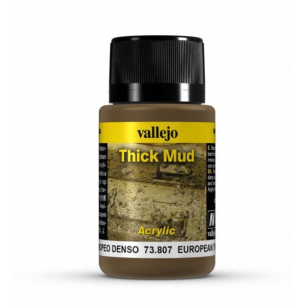Vallejo "European Thick Mud" Weathering Effect Bottle, Brown, 40 ml