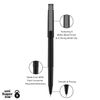 uni-ball Roller Rollerball Pens Fine Point Micro Tip, 0.5mm, Black, 12 Pack