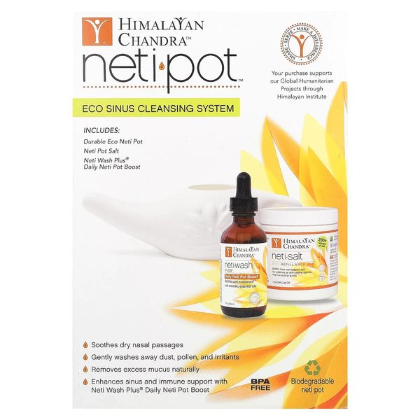 Neti Pot, Eco Sinus Cleansing System, 3 Piece Kit  NEW