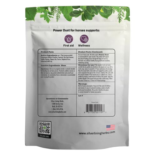 Silver Lining Herbs 16 Power Dust - Herbal Horse First Aid Powder or Poultice Mix - Natural Herbs for Horses - Horse Treatment & Care - Natural Equine First Aid - 1 lb Bag