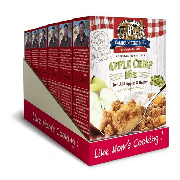 Calhoun Bend Mill Apple Crisp Mix Easy Fall Dessert Versatile Fruit Filled Comfort | Perfect for Apples, Peaches, Berries | Microwave or Oven Baking | Includes Tasty Variations - 8 oz (Pack of 6)