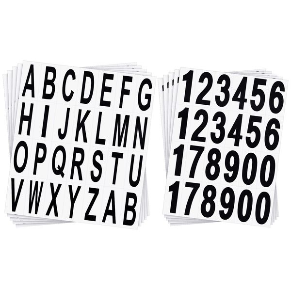 10 Sheets Mailbox Numbers and Letters Stickers for Outside Stick on Black Vinyl Alphabet Number Decals Sticky for Home Business Apartment Address Window Door Car Truck (2 x 1 Inch)