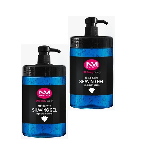 NMB Shaving Gel | Face Fresh 1000ml for Barbers 2pcs