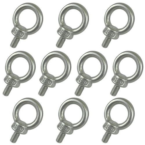 TKY Eye Bolts, Stainless Steel Screws, Bolts, Hanging, Fixing, Set of 10 (M8)