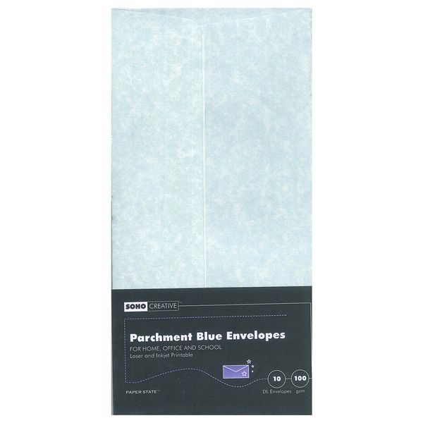 SOHO Creative Parchment DL Envelope - Blue (Pack of 10)