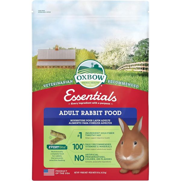 Oxbow Essentials Adult Rabbit Food - All Natural Adult Rabbit Pellets - 10 lb.