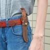 TOURBON Brown Leather Fixed Blade Knife Sheath with Snap Closure