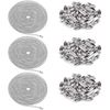 3Pcs Sliver 120" Metal Ceiling Fan Pull Chain Extension with 90Pcs Matching Conn