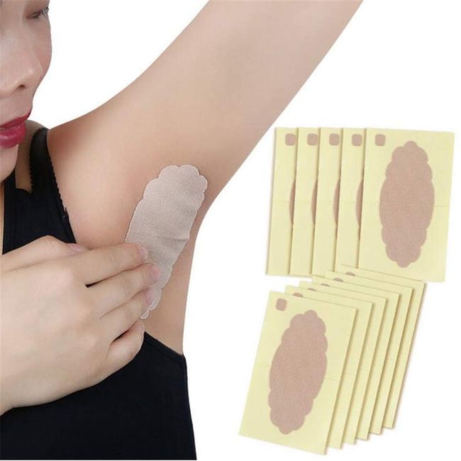 Underarm Sweat Pads, 5 Pcs Invisible Self-adhesive Cotton Armpit Antiperspirant Sticker, Disposable Anti Perspiration Absorbent Deodorant Prevention Pad, for Men & Women Reduce Armpit & Foot Sweat