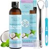 Venus Visage Coconut Oil Pulling for Teeth with Tongue Scraper, 8 fl oz