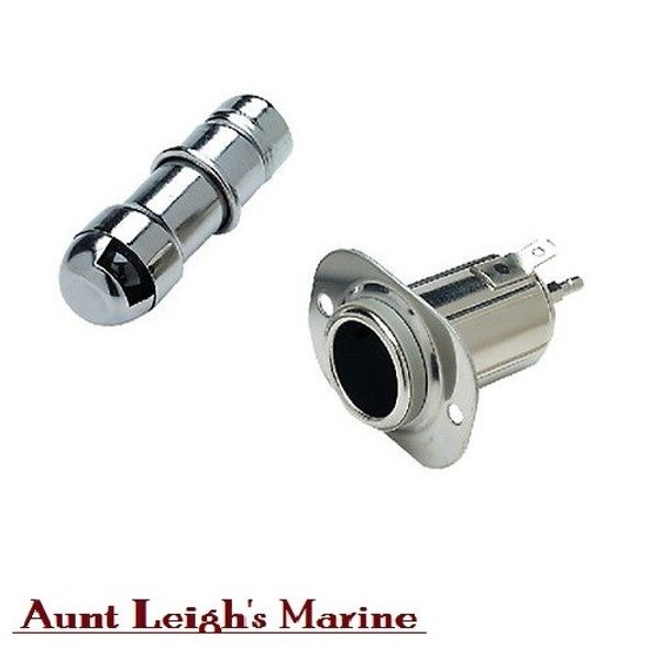 Seachoice Chrome Plated Chart Light Cigarette Lighter Quick Connect Power Socket