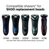 SH30 Replacement Heads for Philips Norelco Series 3000, 2000, 1000 Shavers and S738 Click and Style, Compatible with Philips Norelco s1560 Shaver, ComfortCut Shaving Heads SH30