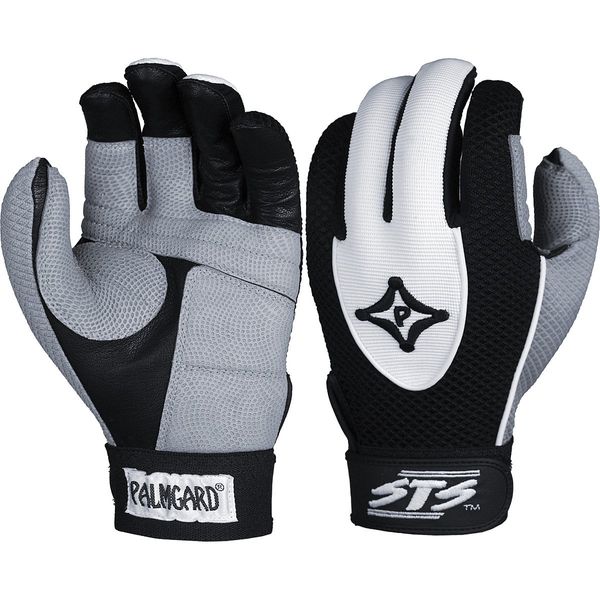 Palmgard STS Youth Batting Glove Pair Pack - Black/Grey Large