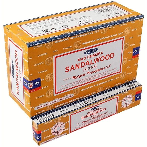 Satya Nag Champa Sandalwood Incense Sticks - Box 12 Pack