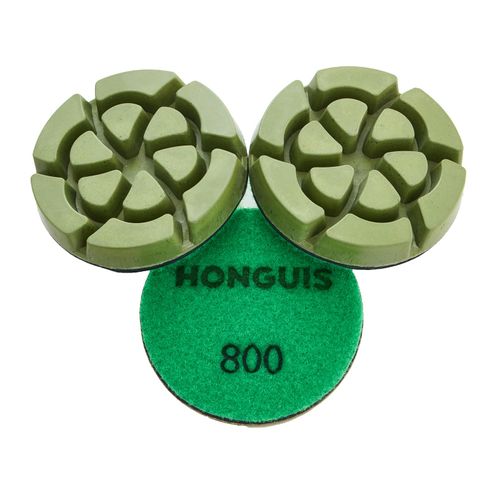 HONGUIS 3 inch *12mm Diamond Floor Polishing Pucks,Grit 800 Set of 3,Concrete Sanding Disc,for Cement Rerrazzo Marble Granite Floor, Grit 800…