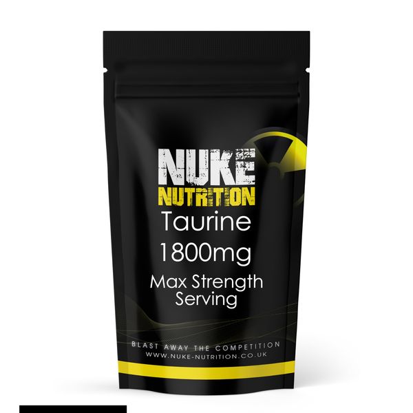 Nuke Nutrition Taurine Capsules 1800mg x60 - Taurine Nutritional Supplements for Energy Boost & Performance Enhancement - Taurine Supplement