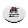 English Mastiff mama messy bun leopard PopSockets Adhesive PopGrip