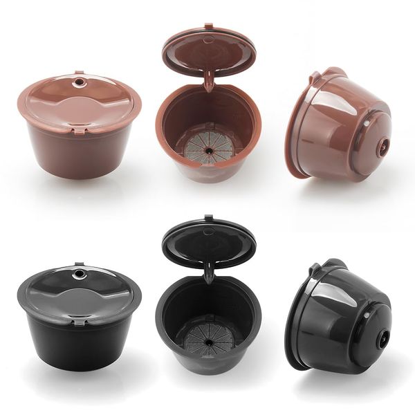 6 Pcs Reusable Coffee Capsule for Dolce Gusto Coffee Machine, BENFUCHEN Refillable Coffee Capsules Pods Reusable Coffee Filter for DolceGusto Mini Me/Piccolo, 3 Brown+3 Black