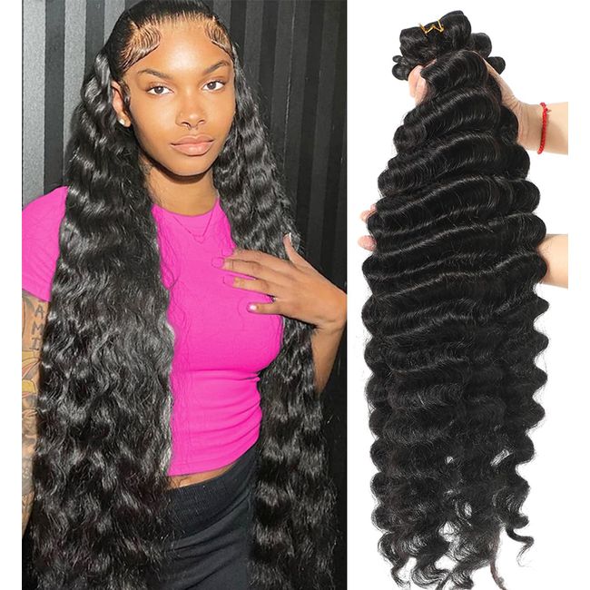 Brazilian Loose Deep Wave Bundles 12A Human Hair Bundles Loose Deep Wave 22 24 26 Brazilian Hair Bundles 100% Unprocessed Virgin Wavy Hair Human Bundles