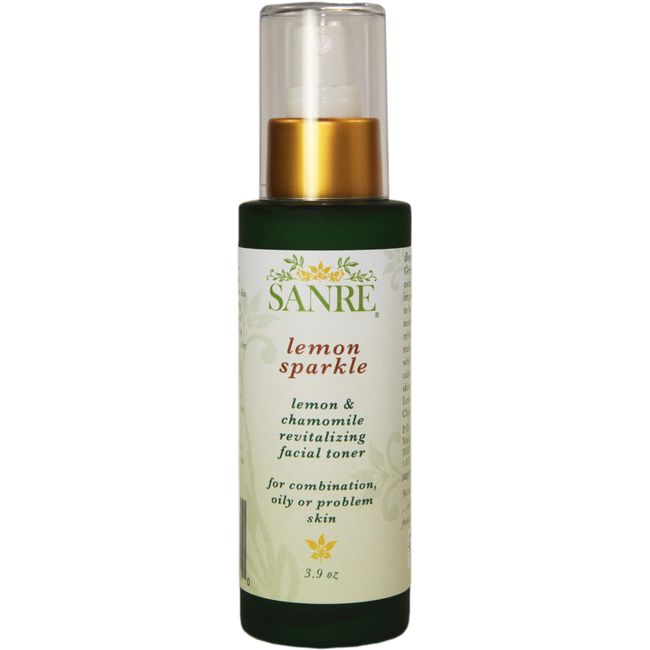 SanRe Organic Skinfood - Lemon Sparkle - Organic Lemon and Chamomile Revitalizing Facial Toner For Oily/Combination to Acne Prone Skin