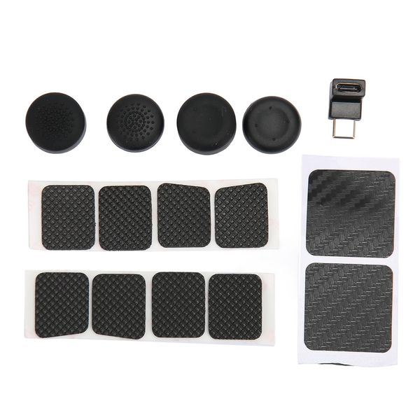 Steam Deck Back Button Enhancement Set with Silicone Keypad, Keypad Stickers, Touchpad Sticker, 90 Degree USB C Adapter, Thumb Grip Caps, Accessories for Steam Deck