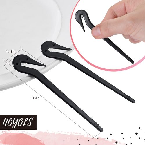 HOYOLS Elastic Hair Bands Remover Tool, Rubber Bands Cutter Accessories for Cutting Rubber Hair Ties 5pcs (Black)