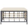 Myheimly Garden Stool with Beige Cushion Poly Rattan