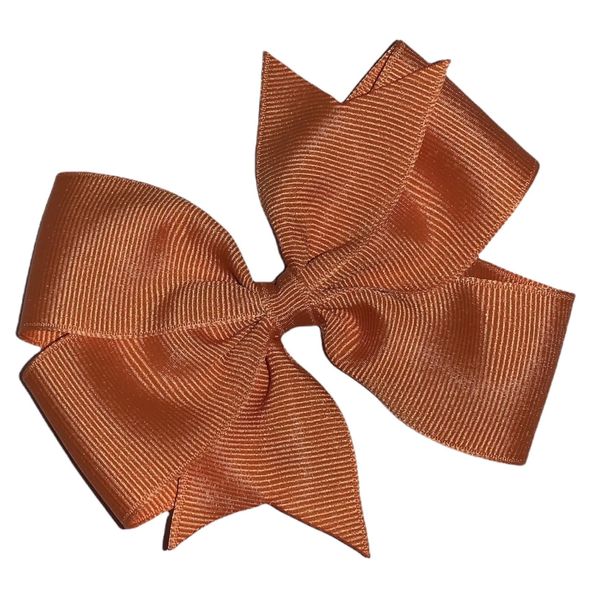 Solid Pumpkin Pie Orange Pinwheel Bow 4" MADE IN USA