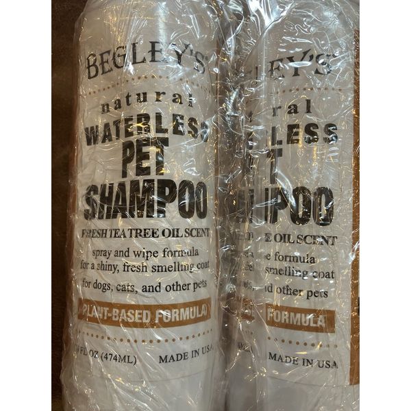 Pet Shampoo Begleys Waterless Shampoo 2 Bottles Natural Plant Base 16 FL New