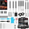 Comprehensive 35-Piece Grill Set,Stainless Steel BBQ Tools with Thermometer &Mat