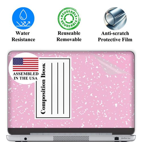 Meffort Inc 17 17.3 Inch Laptop Skin Sticker Premium Vinyl Sticker Cover Art Decal (Included 2 Wrist Pads) - Composition Book 1