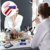 Healifty 3PCS Lipstick Case Classic Woven Satin Lipstick Holder Cosmetic Storage Organizer with Mirror for Women Girls