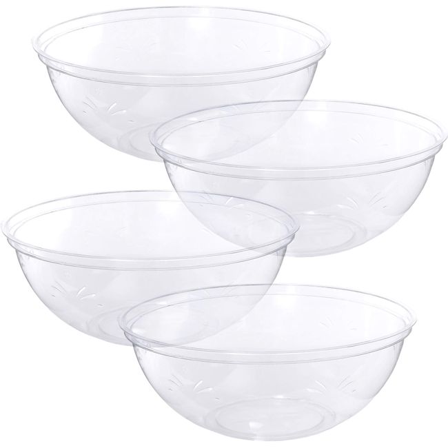 Clear Plastic Serving Bowls With Lids, Party Snack or Salad Bowl