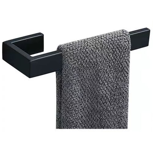 JOPOFI Hand Towel Holder - Thicken SUS 304 Stainless Steel Towel Holder for Bathroom Wall, 8" Rectangular Modern Design Towel Ring, Contemporary Hand Towel Rack - Matte Black
