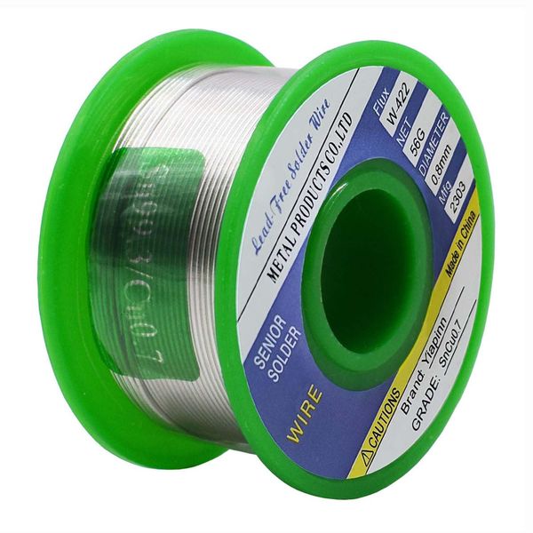 Solder Wire Net 50g 0.8mm Soldering Wire Lead Free Sn99.3 Cu0.7 with Rosin Core for Electronic Electrical Soldering Components Repair and DIY(50g)