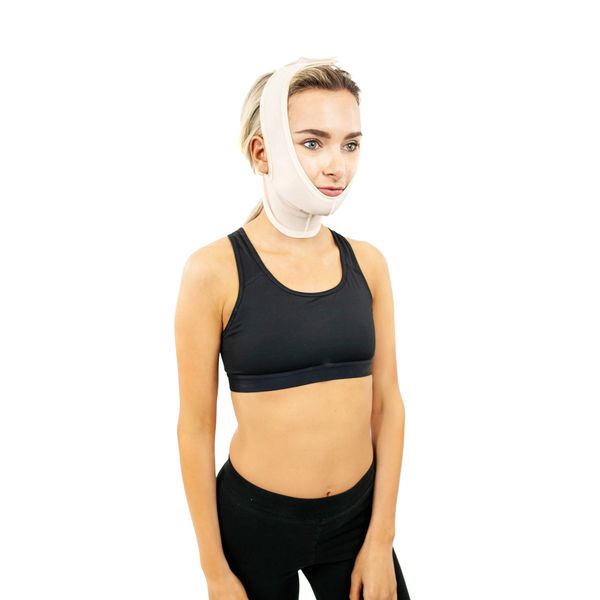 Compression Facial Mask, Post Surgery Neck Compression Garment – Neck Wrap or Chin & Neck Lift Mask for Neck Surgery (S330)