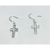 FixtureDisplays® Silver Plated Alloy Cross Earring 13284 13284