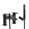 Libra Waterfall Basin Mixer and Bath Mixer Taps with Waste Matte Black
