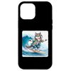 iPhone 14 Pro Max Wolf Surfing. Surfer Surfboard Wave Concentration Balance Case