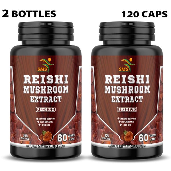 2X LINGZHI LUCIDUM 20:1 EXTRACT REISHI MUSHROOM STRONG ORGANIC CAPS PILLS SPORES