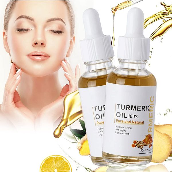 Turmeric Dark Spot Corrector Serum,Natural Turmeric Acne Dark Spot Remover,Body Face Serum Repair Facial Essence,Melasma Corrector Facial Serum Skin Care Moisturizing Serum Ginger Root Extract(2PCS)