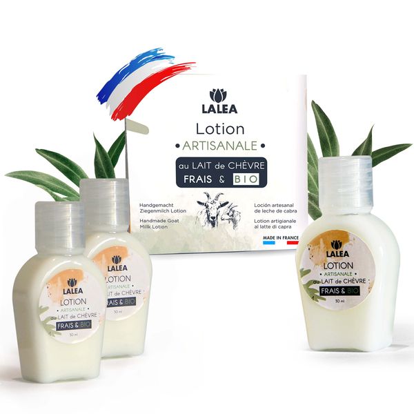 Organic Goat Milk Lotion Gift Set, 150 ml, Face Care Against Acne, Handmade in France, Natural Moisturising Lotion, Gift Idea for Women