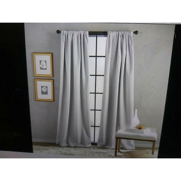 Window Curtain Panel 84" Bloomsbury Poletop Lined Gray