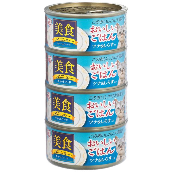 Iris Ohyama CBR-170F Gastronomic Menu Cat Food with Delicious Rice & Whitebait for Cats, 6.7 oz (170 g) x 4