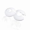 Plastic Radiator Pipe Collars - 2 White Covers for 15mm Pipe