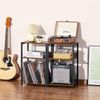 Turntable Stand 3-Tier Brown Record Player Table w/ Storage for 100 Albums