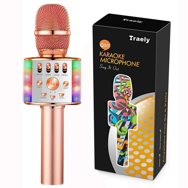 TRAELY Kids Karaoke Microphone Age 5-10, Toys for 5 6 7 8 9 10 Year Old Girls, Little Girls Birthday Gifts