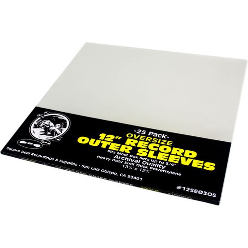 (25) Oversize Plastic Outersleeves for 12" Vinyl Records - High Clarity Plastic - Fits Most Box Sets up to 3/4" Thick! #12SE03OS