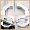 2Pcs Door Pull Handle for Cabinet Wardrobe Drawer Pull Handle Knobs Fashion Semicircular Semicircle- Silver